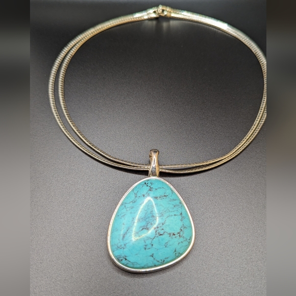 😍3 for $20 Premier Designs turquoise geometric shaped vintage necklace - Picture 9 of 11